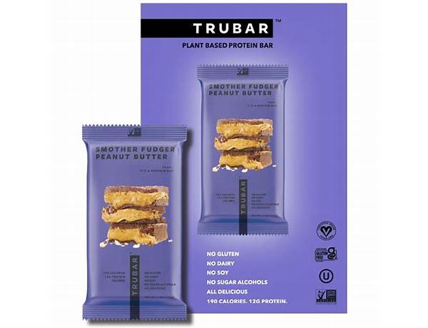 Trubar smother fudger peanut butter protein bar nutrition facts