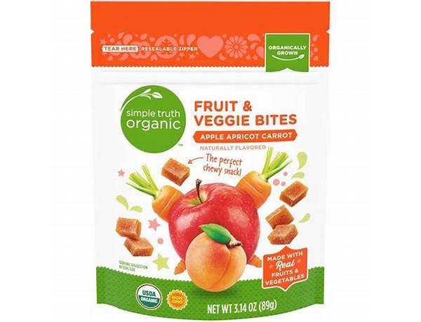 True goodness organic fruit and veggie bites food facts