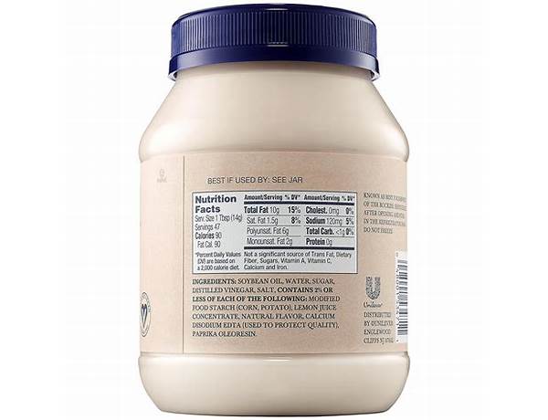Truffle aioli all natural mayonnaise nutrition facts