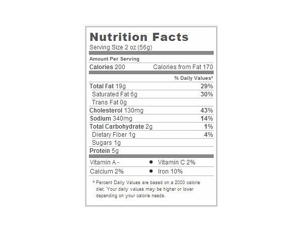 Truffle mousse nutrition facts