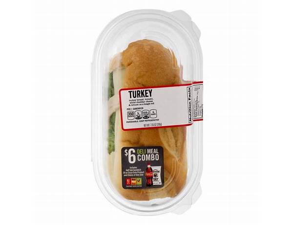 Turkey breast, cheddar cheese hoagie nutrition facts