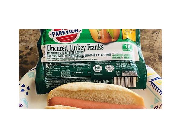 Turkey uncured franks, turkey nutrition facts
