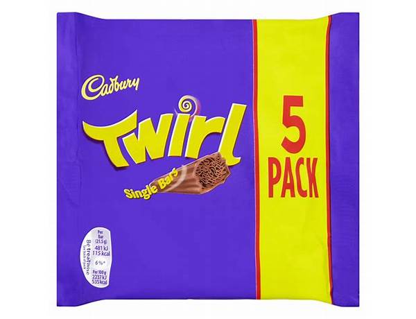 Twirl chocolate bar 5 pack food facts