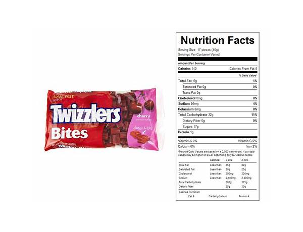 Twizzlers bites cherry food facts