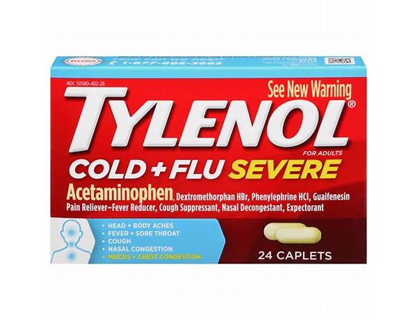 Tylenol cold  flu severe nutrition facts