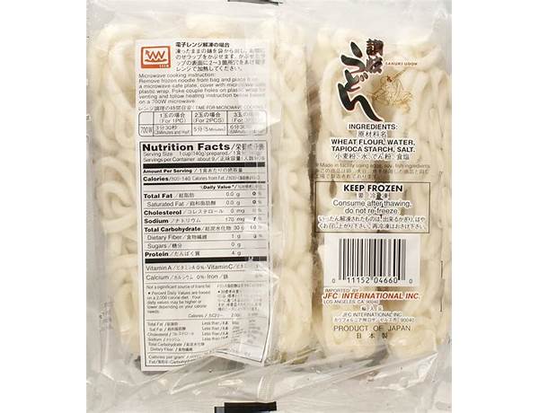 Udon    noodle nutrition facts