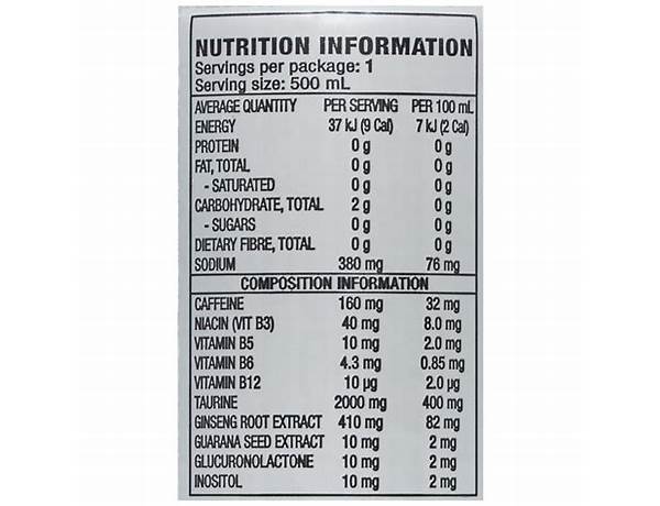 Ultra gel nutrition facts