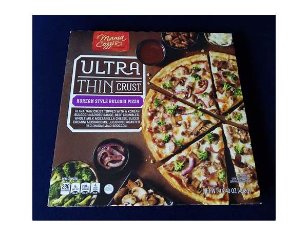 Ultra thin crust korean style bulgogi pizza food facts