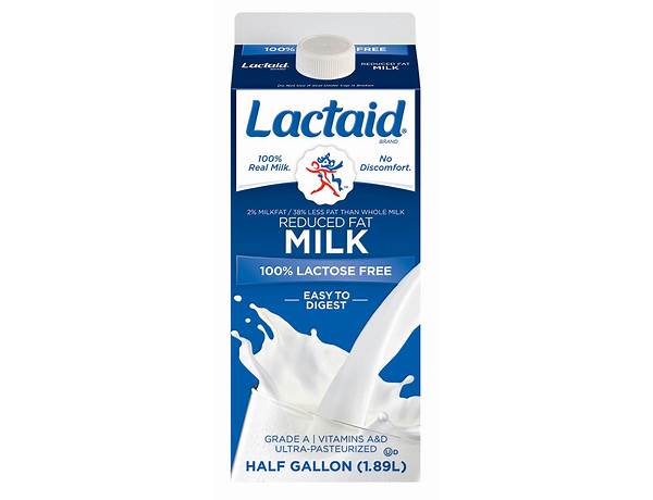 Ultra-pasteurized lactose free 2% reduced fat milk food facts