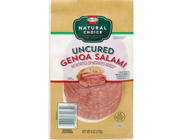 Uncured genoa salami nutrition facts