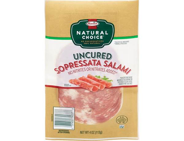 Uncurled sopressata salami food facts