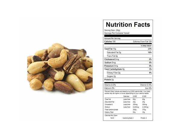 Unsalted mixed nuts food facts