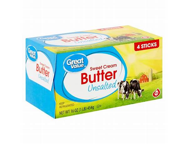Unsalted sweet cream butter, unsalted, sweet cream food facts