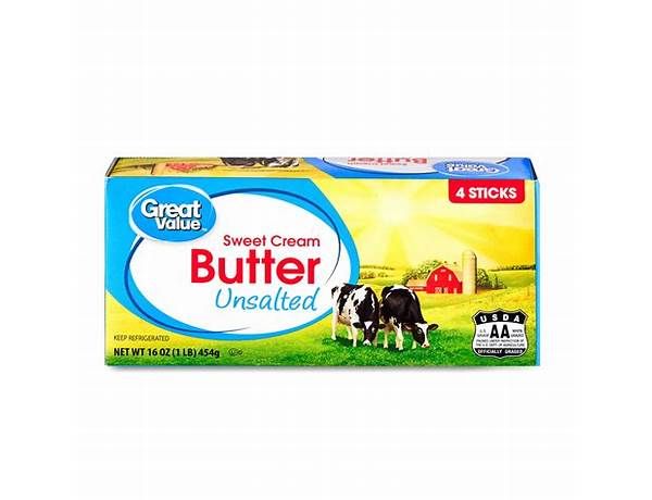 Unsalted sweet cream butter, unsalted, sweet cream food facts