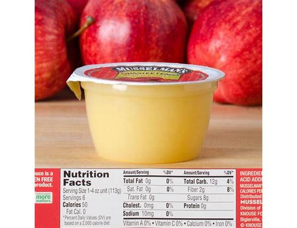 Unsweetened apple sauce food facts