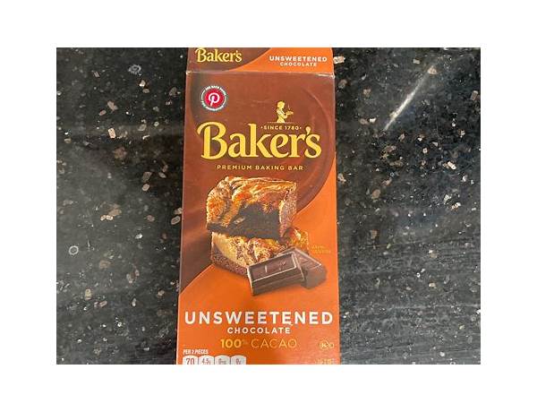 Unsweetened chocolate baking bar food facts