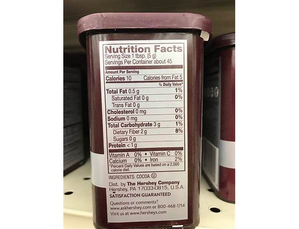 Unsweetened cocoa powder food facts