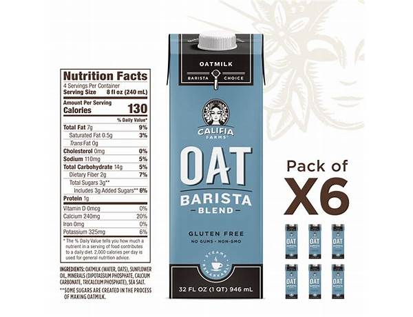 Unsweetened oatmilk barista blend food facts