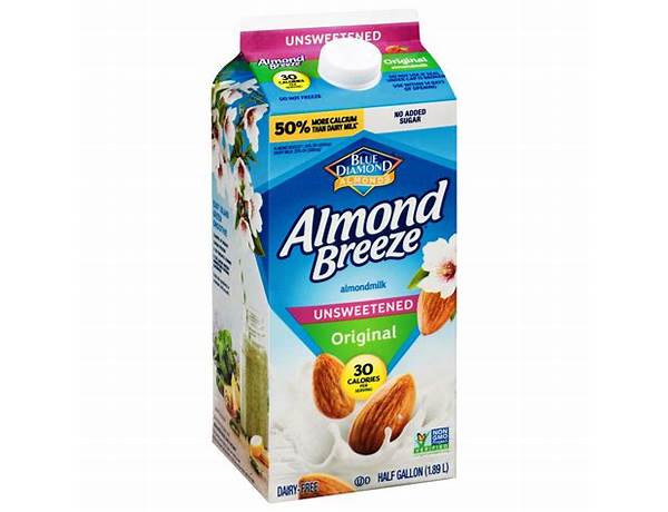 Unsweetened original almond milk food facts