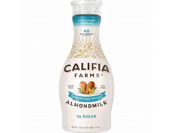 Unsweetened vanilla plant based milk ingredients