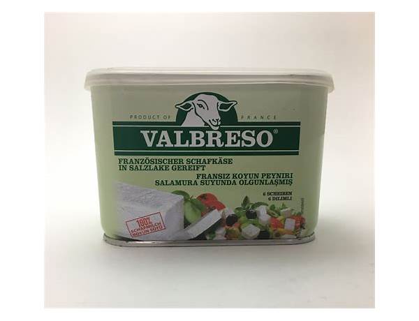 Valbreso french feta cheese 600g food facts