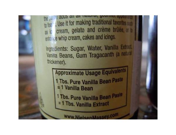 Vanilla bean ingredients
