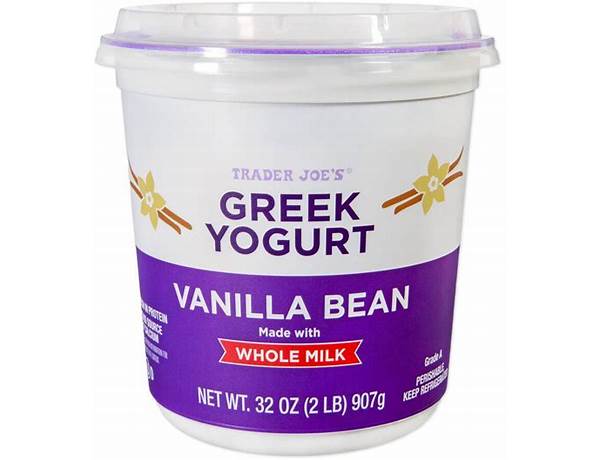 Vanilla bean whole milk greek yogurt ingredients