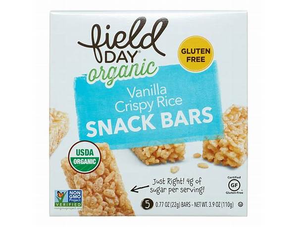 Vanilla crispy rice snack bars food facts