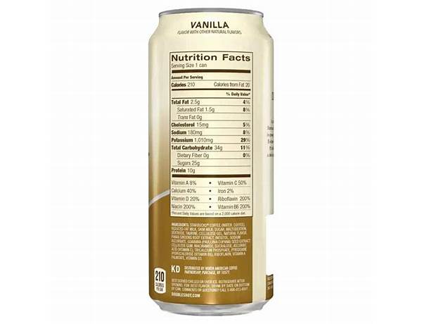 Vanilla doubleshot energy food facts