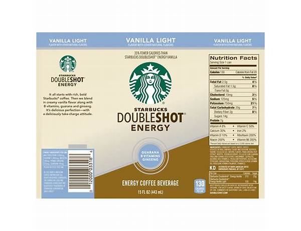 Vanilla doubleshot energy nutrition facts