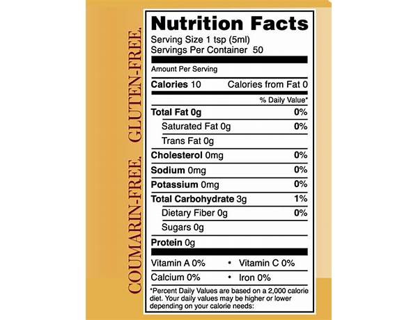 Vanilla extract nutrition facts