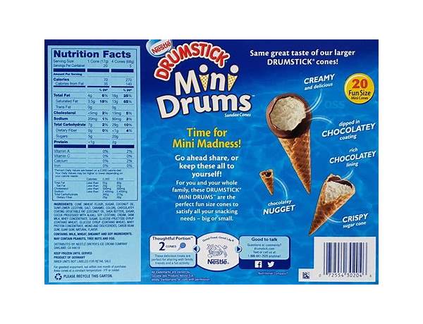 Vanilla ice cream minis food facts