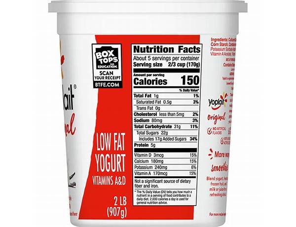 Vanilla lowfat yogurt nutrition facts