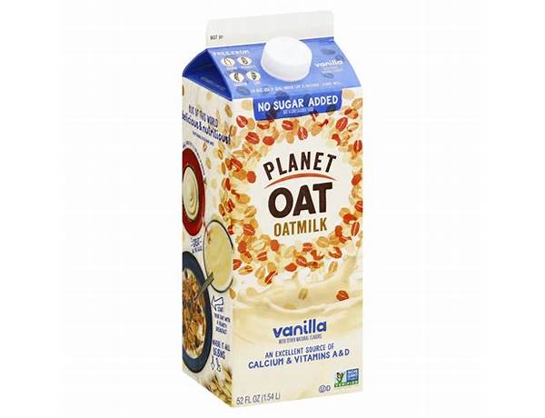 Vanilla oat milk ingredients