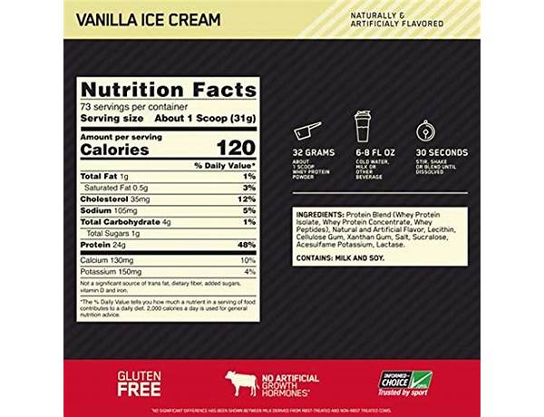 Vanilla powder food facts