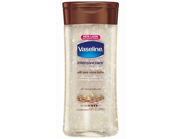 Vaseline cocoa radiant body oil food facts