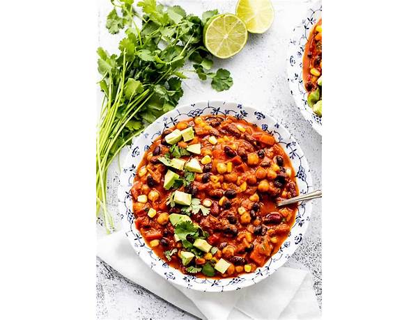 Vegan 3- bean chili food facts