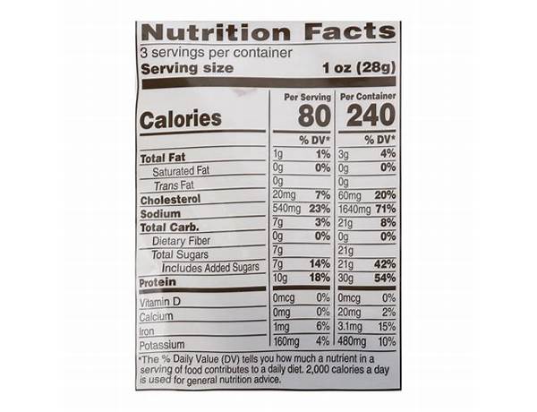 Vegan jerky, teriyaki soy nutrition facts