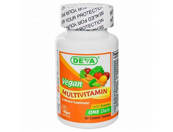 Vegan multivitamin & mineral supplement food facts