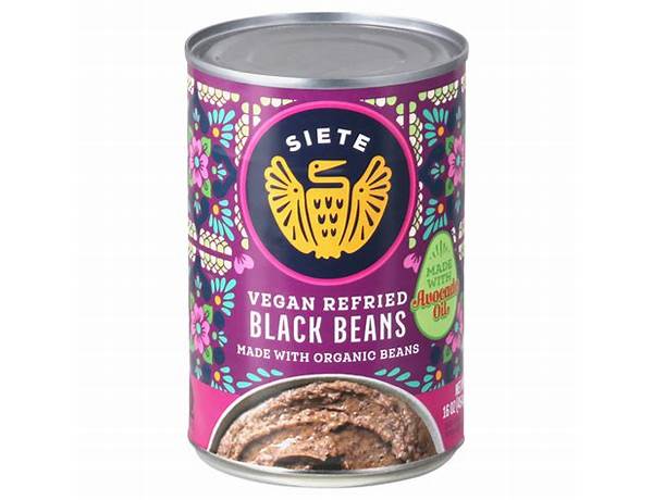 Vegan refried black beans food facts