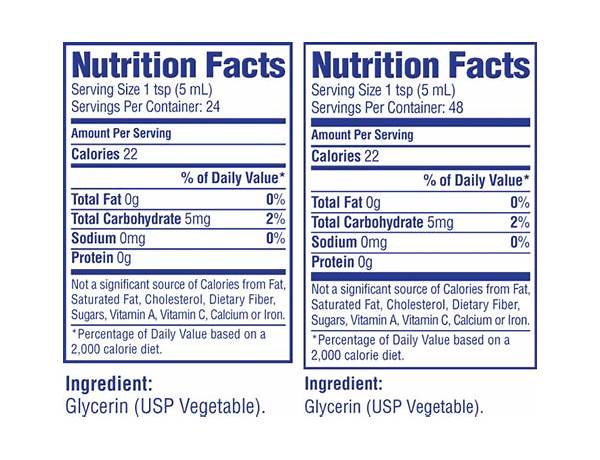 Vegetable glycerin food facts