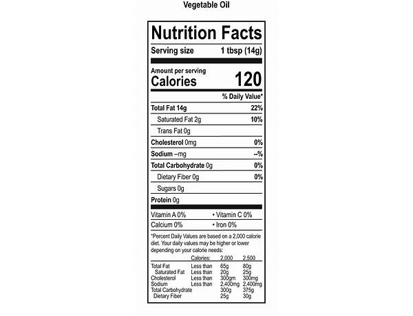 Vegetable oil nutrition facts