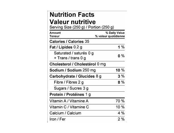 Vegetable stock nutrition facts