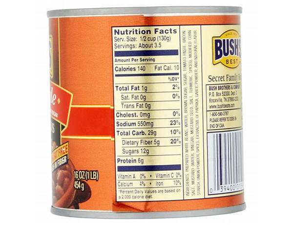 Vegetarian organic baked beans nutrition facts
