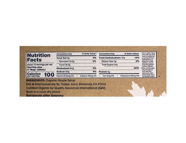 Vermont maple pull-apart nutrition facts