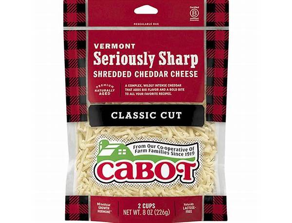 Vermont sharp, hand selected premium cheddar cheese food facts