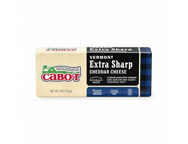 Vermont sharp white cheddar cheese food facts