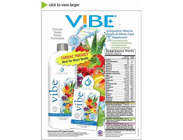 Vibe nutrition facts