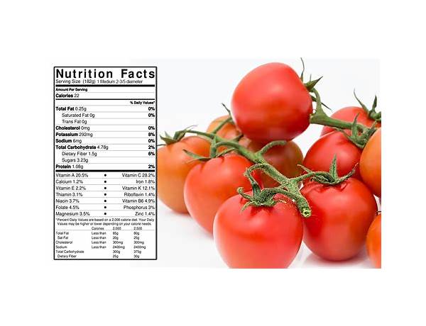 Vine ripened tomato's nutrition facts