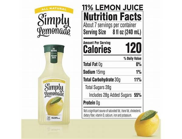 Virgin lemonade food facts